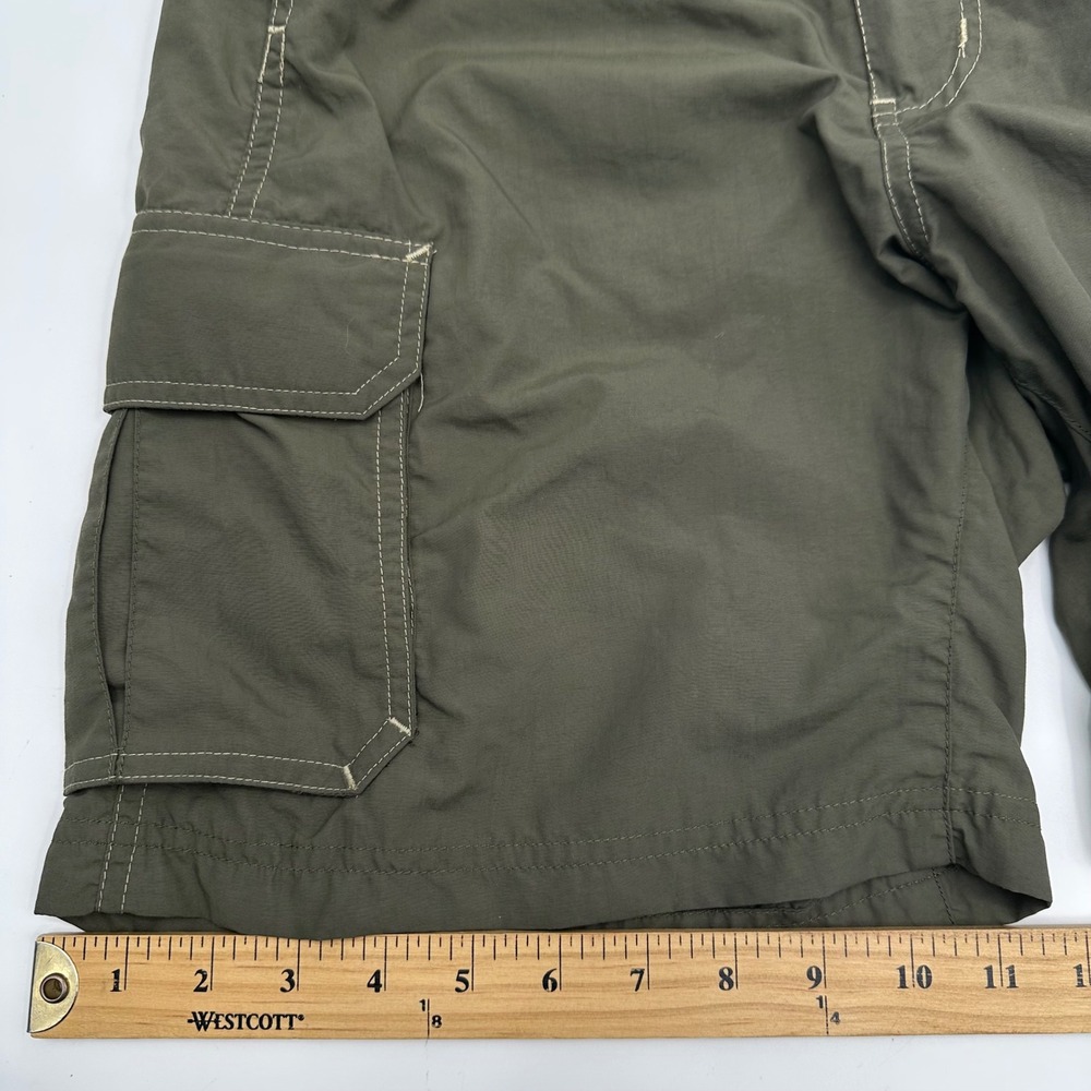 REI Sahara Mens Small Olive Green Nylon Cargo Hiking Shorts UPF 50 Belted Dry - Picture 6 of 9